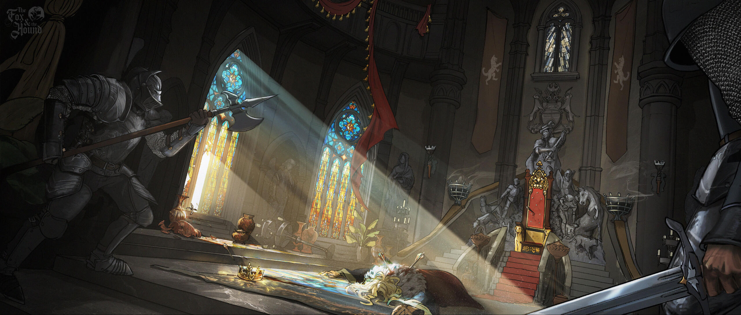 Cinematic shot of The Throne Room.